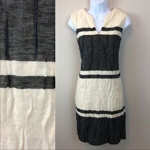 Wide stripe horizontal Color block dress